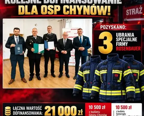 OSP Chynów wzbogaciła się o nowy sprzęt dzięki wsparciu samorządów